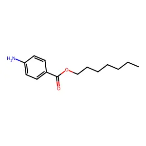 Heptyl p-aminobenzoate structure