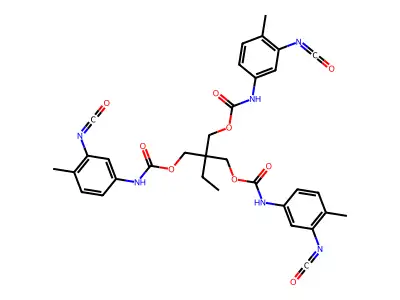 Trimethylolpropane tris((3-isocyanato-4-methylphenyl)carbamate) structure