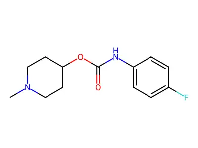 1-Methyl-4-piperidinyl N-(4-fluorophenyl)carbamate structure