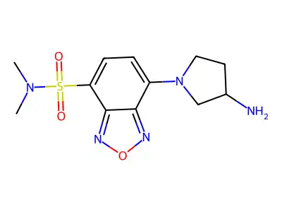 7-(3-aminopyrrolidin-1-yl)-N,N-dimethyl-2,1,3-benzoxadiazole-4-sulfonamide structure