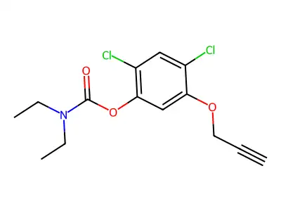 (2,4-二氯-5-丙-2-炔氧基苯基)N,N-二乙基氨基甲酸酯 structure