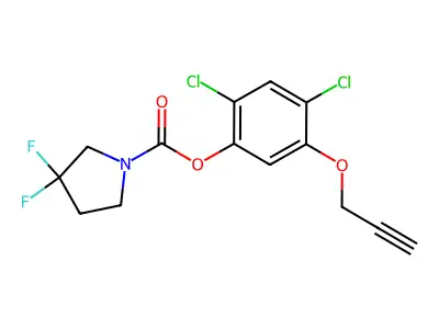 (2,4-Dichloro-5-prop-2-ynoxyphenyl) 3,3-difluoropyrrolidine-1-carboxylate structure
