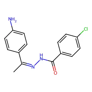 4-Chlorobenzoic acid 2-[1-(4-aminophenyl)ethylidene]hydrazide structure