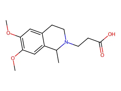 3,4-Dihydro-6,7-dimethoxy-1-methyl-2(1H)-isoquinolinepropanoic acid structure