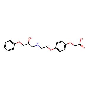 (S)-4-[2-Hydroxy-3-phenoxypropylaminoethoxy]phenoxyacetic acid hydrochloride structure