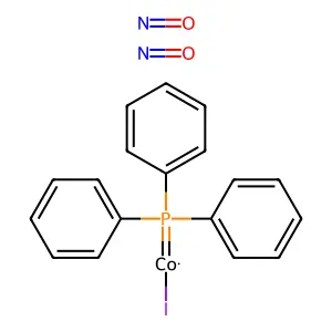 三苯基膦钴二亚硝酰碘化物 structure