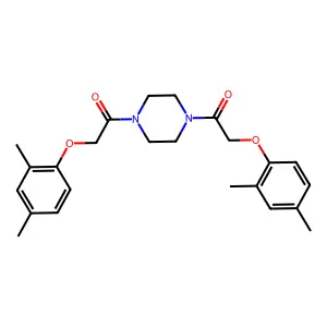 Piperazine, 1,4-bis((2,4-dimethylphenoxy)acetyl)- structure