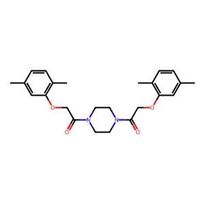 Piperazine, 1,4-bis((2,5-dimethylphenoxy)acetyl)- structure
