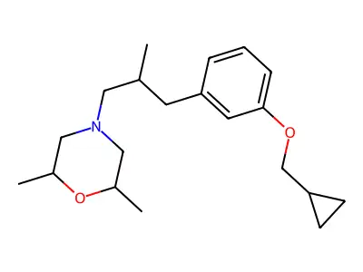 Morpholine, 4-(3-(3-(cyclopropylmethoxy)phenyl)-2-methylpropyl)-2,6-dimethyl- structure