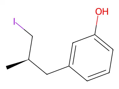 Phenol, 3-(3-iodo-2-methylpropyl)-, (R)- structure