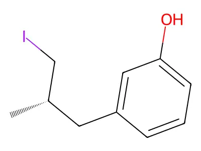 Phenol, 3-(3-iodo-2-methylpropyl)-, (S)- structure
