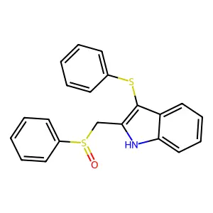 1H-Indole, 2-[(phenylsulfinyl)methyl]-3-(phenylthio)- structure