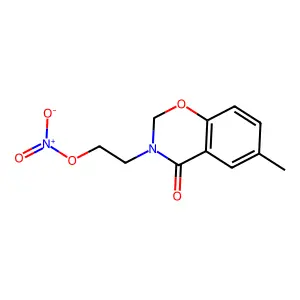 4H-1,3-Benzoxazin-4-one, 2,3-dihydro-6-methyl-3-(2-(nitrooxy)ethyl)- structure