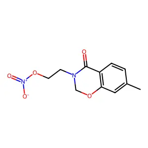 4H-1,3-Benzoxazin-4-one, 2,3-dihydro-7-methyl-3-[2-(nitrooxy)ethyl]- structure
