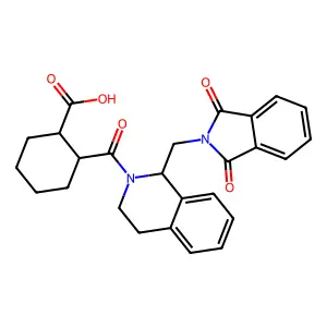 (1R,2S)-2-[1-[(1,3-dioxoisoindol-2-yl)methyl]-3,4-dihydro-1H-isoquinoline-2-carbonyl]cyclohexane-1-carboxylic acid structure