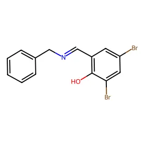 2-[(Benzylimino)methyl]-4,6-dibromobenzenol structure