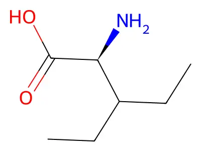 2-Amino-3-ethylpentanoic acid structure