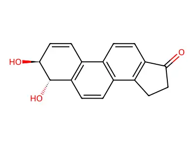 17H-Cyclopenta(a)phenanthren-17-one, 3,4,15,16-tetrahydro-3,4-dihydroxy-, trans- structure