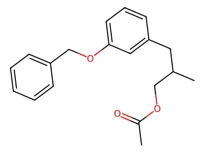 Benzenepropanol, beta-methyl-3-(phenylmethoxy)-, acetate structure