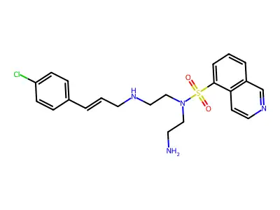 N-(2-aminoethyl)-N-(2-(4-chlorocinnamylamino)ethyl)-5-isoquinolinesulfonamide structure