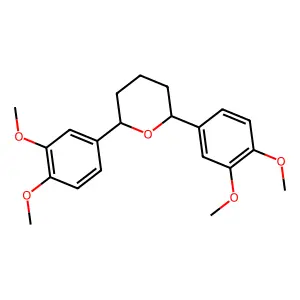 1,5-Bis(3,4-dimethoxyphenyl)tetrahydropyran structure