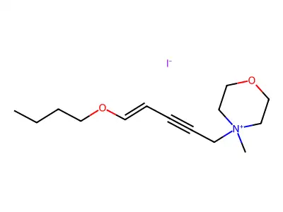 4-(5-Butoxypent-4-en-2-ynyl)-4-methylmorpholin-4-ium iodide structure