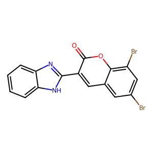 3-(1H-benzimidazol-2-yl)-6,8-dibromochromen-2-one structure