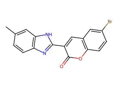 6-bromo-3-(6-methyl-1H-benzimidazol-2-yl)-2H-chromen-2-one structure