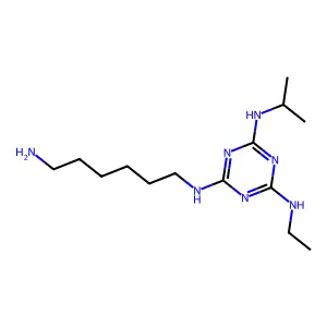 2-Aminohexylamino-4-ethylamino-6-isopropylamino-1,3,5-triazine structure