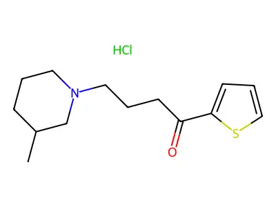 1-Butanone, 4-(3-methyl-1-piperidinyl)-1-(2-thienyl)-, hydrochloride structure
