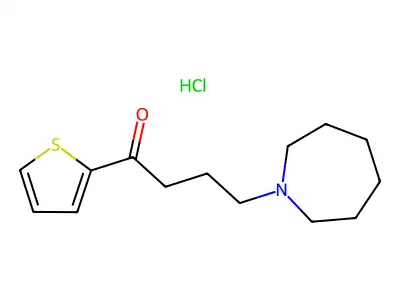 1-Butanone, 4-(hexahydro-1H-azepin-1-yl)-1-(2-thienyl)-, hydrochloride structure
