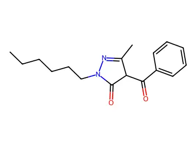 3H-Pyrazol-3-one, 4-benzoyl-2-hexyl-2,4-dihydro-5-methyl- structure