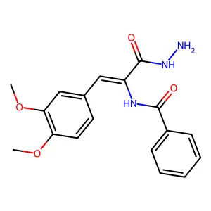 N-[2-(3,4-dimethoxyphenyl)-1-(hydrazinecarbonyl)eth-1-en-1-yl]benzamide structure