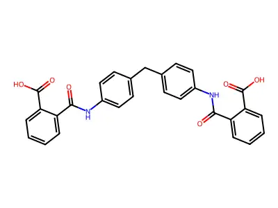 2-((4-(4-((2-Carboxybenzoyl)amino)benzyl)anilino)carbonyl)benzoic acid structure