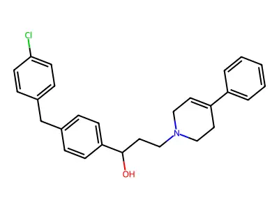 3,6-Dihydro-alpha-(4-((4-chlorophenyl)methyl)phenyl)-4-phenyl-1(2H)-pyridinepropanol structure