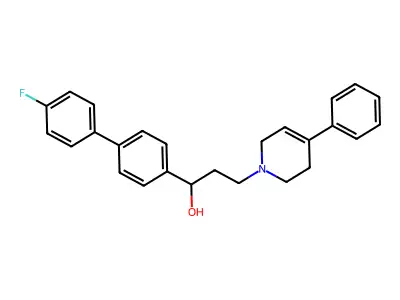 3,6-Dihydro-alpha-(4'-fluoro-(1,1'-biphenyl)-4-yl)-4-phenyl-1(2H)-pyridinepropanol structure