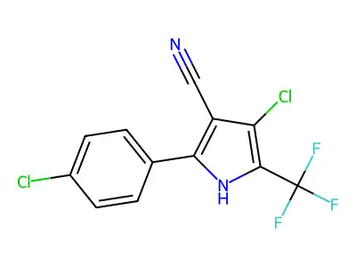 4-Chloro-2-(4-chlorophenyl)-5-trifluoromethyl)-1H-pyrrole-3-carbonitrile structure