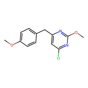 Pyrimidine, 4-chloro-2-methoxy-6-((4-methoxyphenyl)methyl)- structure