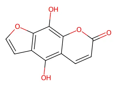 4,9-Dihydroxy-7H-furo(3,2-g)(1)benzopyran-7-one structure