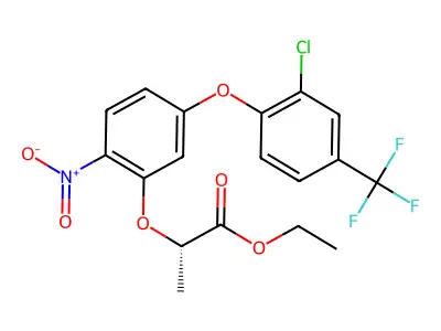 Propanoic acid, 2-(5-(2-chloro-4-(trifluoromethyl)phenoxy)-2-nitrophenoxy)-, ethyl ester, (S)- structure