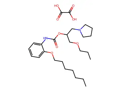 Carbanilic acid, o-(heptyloxy)-, 2-propoxy-1-(1-pyrrolidinylmethyl)ethyl ester, oxalate structure