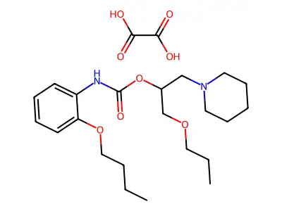 Carbamic acid, (2-butoxyphenyl)-, 1-(1-piperidinylmethyl)-2-propoxymethyl ester, ethanedioate (1:1) structure
