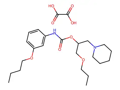 Carbamic acid, (3-butoxyphenyl)-, 1-(1-piperidinylmethyl)-2-propoxymethyl ester, ethanedioate (1:1) structure