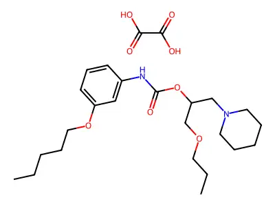 Carbanilic acid, m-(pentyloxy)-, 1-(piperidinomethyl)-2-propoxyethyl ester, oxalate structure