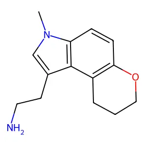 3,7,8,9-Tetrahydro-3-methylpyrano(3,2-e)indole-1-ethanamine structure