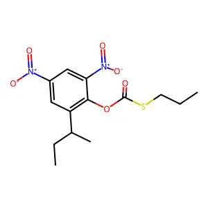 Carbonic acid, thio-, O-(2-sec-butyl-4,6-dinitrophenyl) S-propyl ester structure