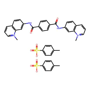 Quinolinium, 6,6'-(terephthaloyldiimino)bis(1-methyl-, di-p-toluenesulfonate structure