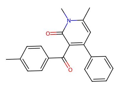 2(1H)-Pyridinone, 1,6-dimethyl-3-(4-methylbenzoyl)-4-phenyl- structure
