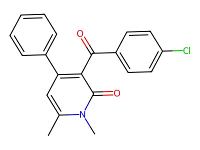 2(1H)-Pyridinone, 3-(4-chlorobenzoyl)-1,6-dimethyl-4-phenyl- structure