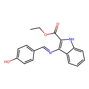 3-(((4-Hydroxyphenyl)methylene)amino)-1H-indole-2-carboxylic acid, ethyl ester structure